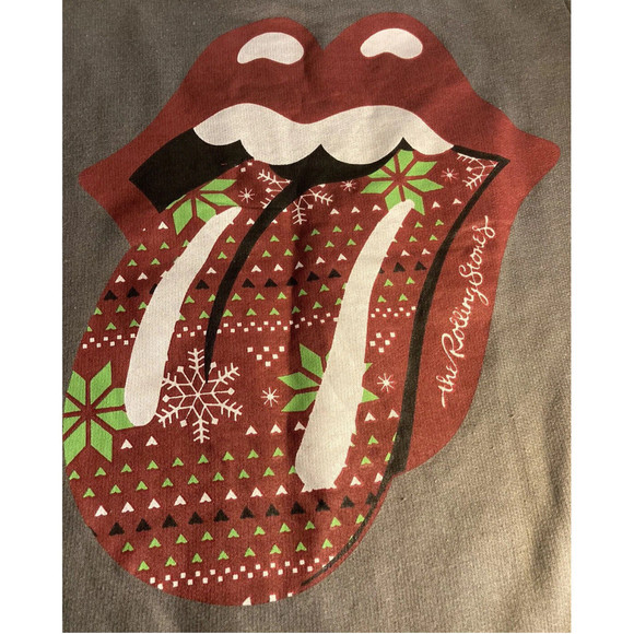 NEW The Rolling Stones Womens Holiday Graphic Christmas Sweatshirt Size Xsmall - Picture 6 of 7